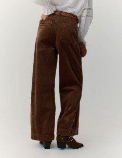 Kalhoty z čisté bavlny se širokými nohavicemi