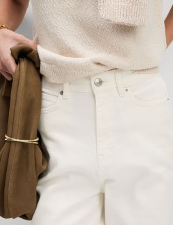 High Waisted Carrot Leg Ankle Grazer Jeans