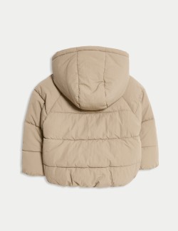 Středně těžký prošívaný kabát s kapucí (0-3 roky)