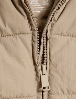 Středně těžký prošívaný kabát s kapucí (0-3 roky)