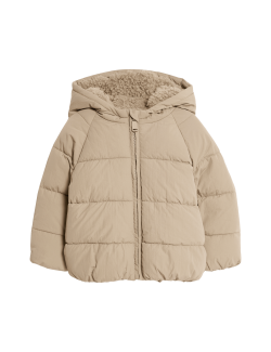 Středně těžký prošívaný kabát s kapucí (0-3 roky)