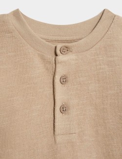 Dvoudílné pruhované kalhoty z čisté bavlny s laclem (0–3 roky)