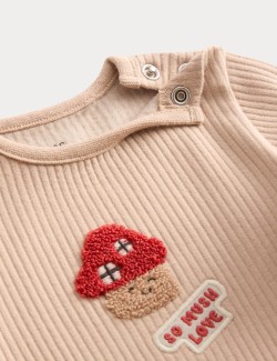 Noční overal s houbovým vzorem a přikrývkou (0-3 roky)