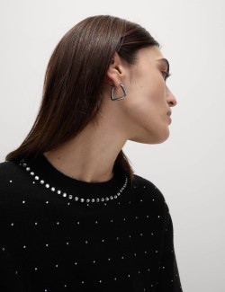 Zdobený hebký svetr s výstřihem ke krku