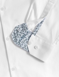 Košile s nežehlivou úpravou z čisté bavlny, úzký střih