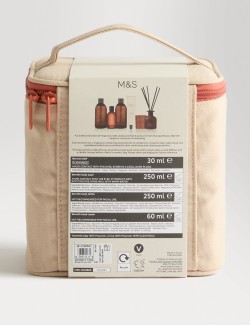 Sada parfémové vody, sprchového gelu, tělového mléka, krému na ruce, vonné svíčky a difuzéru řady Warmth z kolekce Apothecary pr