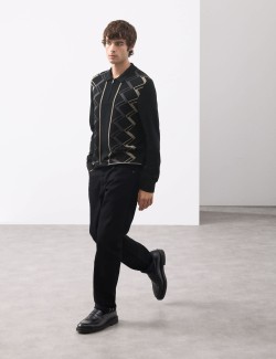 Mercerised Pure Cotton Half zip Knitted Polo Shirt