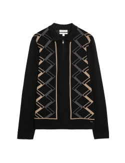 Mercerised Pure Cotton Half zip Knitted Polo Shirt