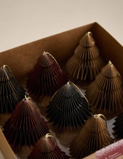 9 ks závěsných dekorací papírové stromy