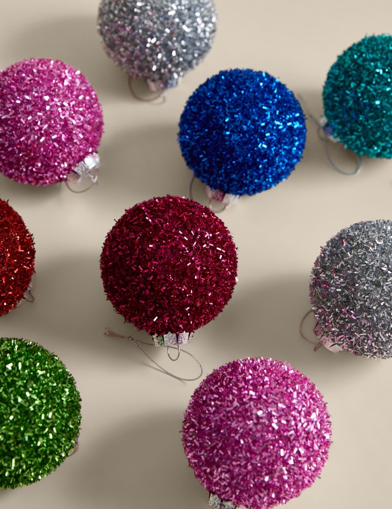 Baňky s motivem cínu, sada 9 ks