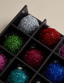 Baňky s motivem cínu, sada 9 ks