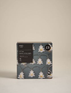 20 Wooded Christmas Tree Battery String Lights