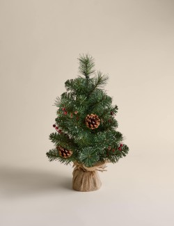 1.5ft Pre-Lit Pine & Berries Christmas Tree