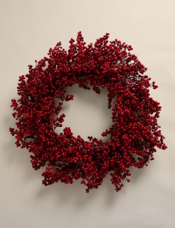 Věnec s výrazem červeného bobulového ovoce