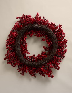 Věnec s výrazem červeného bobulového ovoce