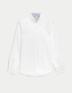 Košile normálního střihu z čisté bavlny s nežehlivou úpravou