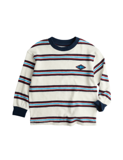 Pruhovaný top z čisté bavlny s texturou a dlouhým rukávem (2-8 let)