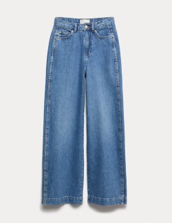 Zdobené džíny s širokými nohavicemi a cvočky