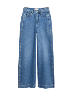 Zdobené džíny s širokými nohavicemi a cvočky