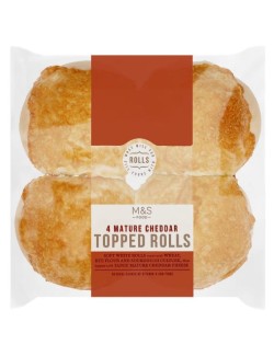 4 rohlíky z bílé pšeničné mouky s plátkem vyzrálého čedaru