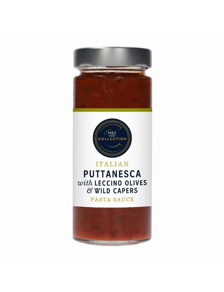 Rajčatová omáčka puttanesca na těstoviny s olivami Leccino a divokými kaparami