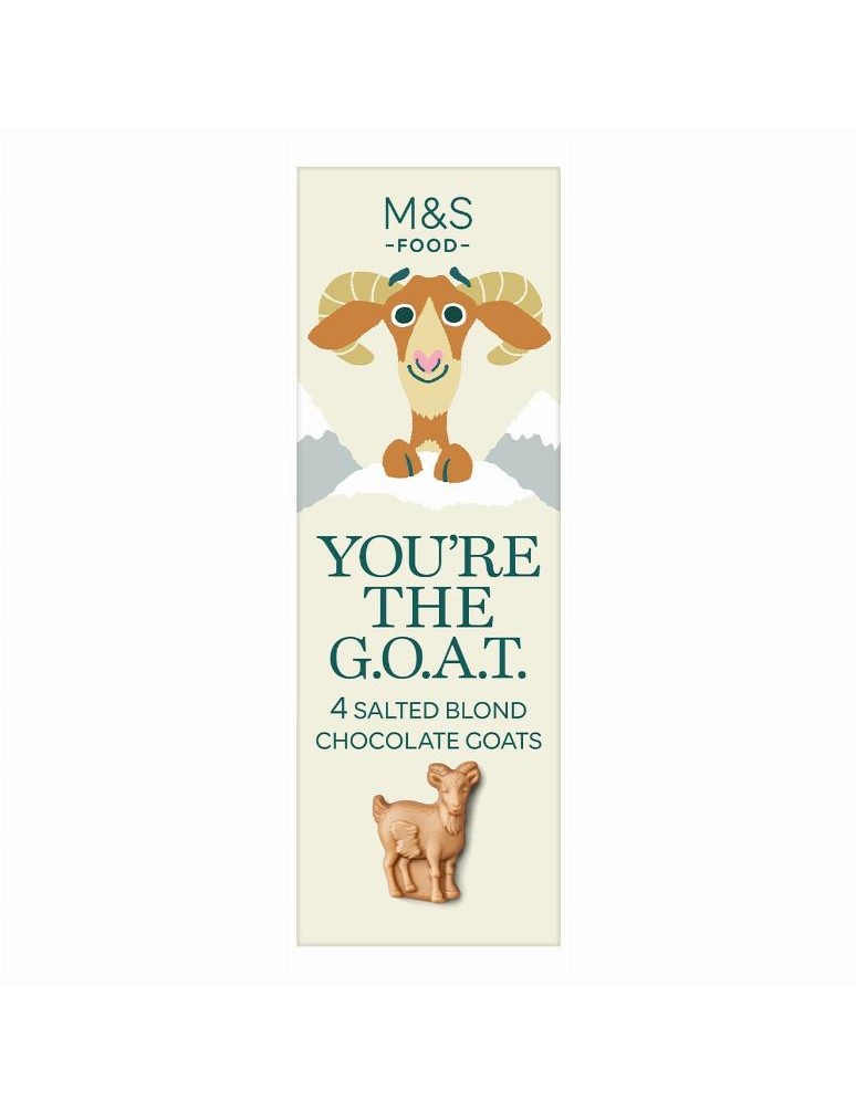 4 figurky ze slané bílé čokolády s karamelizovaným cukrem