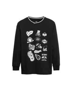 Top z čisté bavlny s dlouhým rukávem a grafikou (6–16 let)