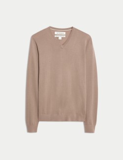 Pure Extra Fine Merino Wool V-Neck Jumper