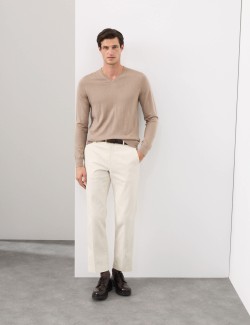 Pure Extra Fine Merino Wool V-Neck Jumper