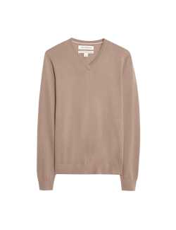 Pure Extra Fine Merino Wool V-Neck Jumper