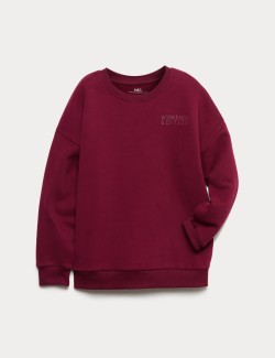 Cotton Rich Slogan Sweatshirt (6-16 Yrs)