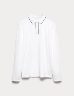 Polokošile s dlouhým rukávem, ze směsi bavlny