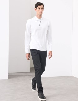 Polokošile s dlouhým rukávem, ze směsi bavlny