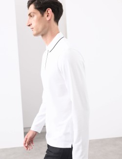 Polokošile s dlouhým rukávem, ze směsi bavlny