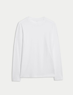 Čistě bavlněné tričko s dlouhým rukávem, měkké na dotek