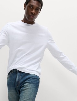 Čistě bavlněné tričko s dlouhým rukávem, měkké na dotek