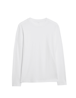 Čistě bavlněné tričko s dlouhým rukávem, měkké na dotek