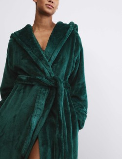 Fleece Hooded Dressing Gown