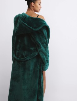 Fleece Hooded Dressing Gown