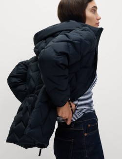 Feather & Down Zig Zag Quilted Jacket