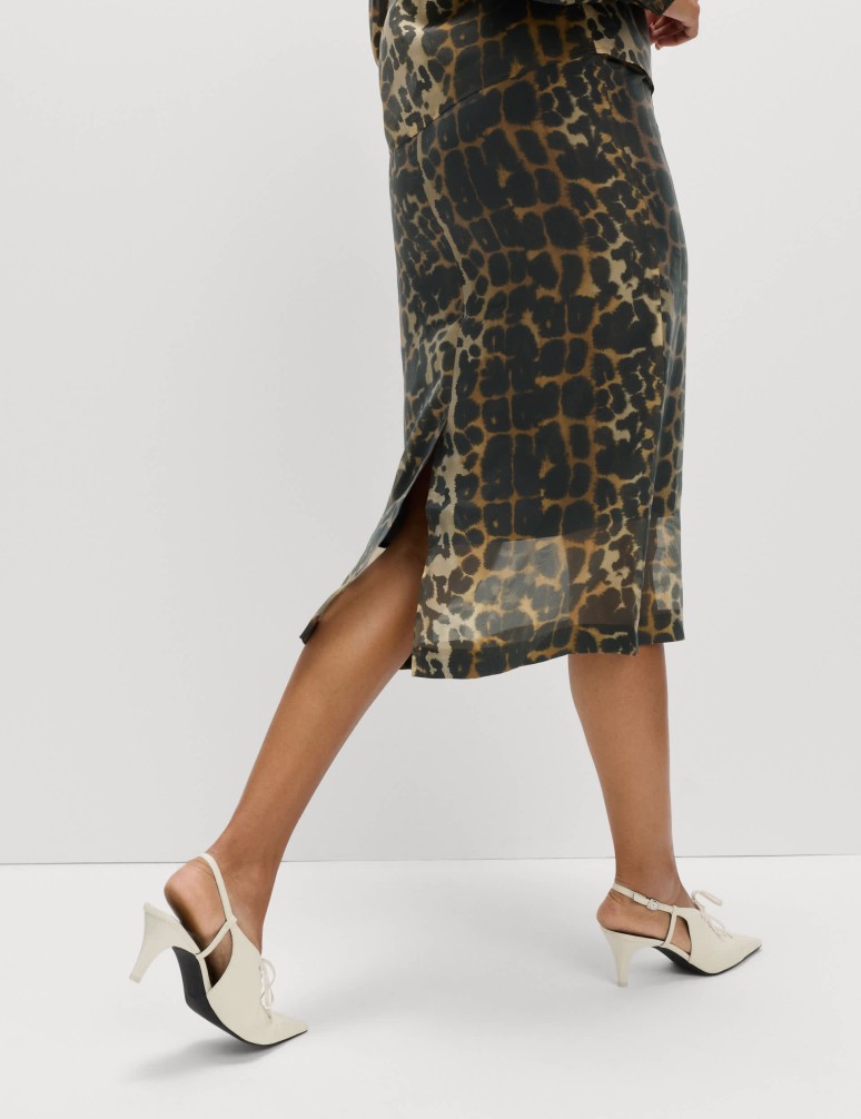 Animal Print Midi Skirt
