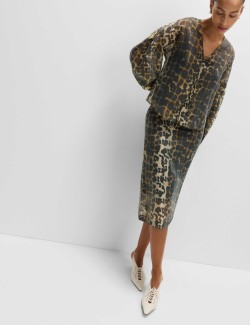 Animal Print Midi Skirt