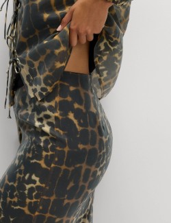 Animal Print Midi Skirt