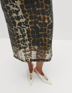 Animal Print Midi Skirt