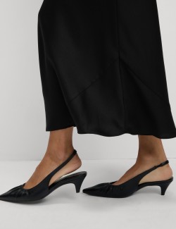 Saténová natahovací midaxi sukně