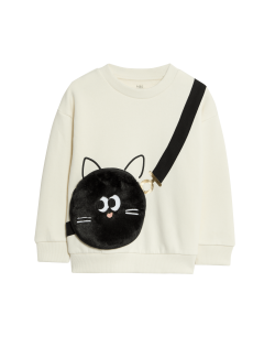 Mikina s vysokým podílem bavlny a pytlí na kočky (2–8 let)