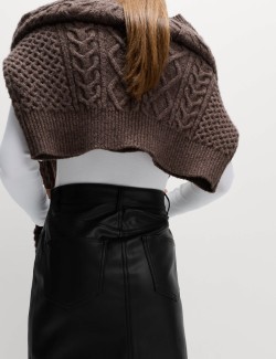 Koženková áčková midi sukně s rozparkem vpředu