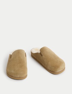 Suede Shearling Mule Slippers with Freshfeet™
