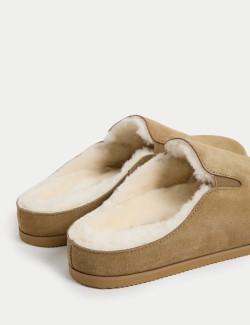Suede Shearling Mule Slippers with Freshfeet™