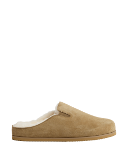 Suede Shearling Mule Slippers with Freshfeet™